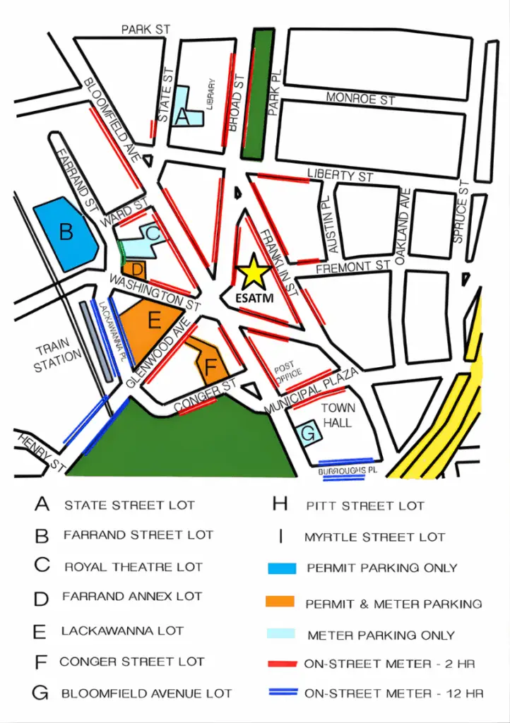 ESATM Parking Map & Legend